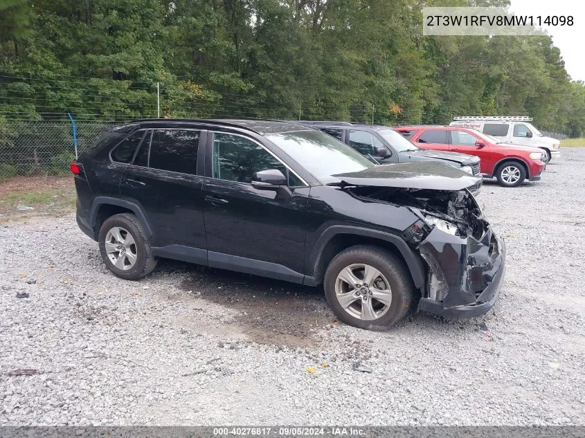 2021 Toyota Rav4 Xle/Xle Premium VIN: 2T3W1RFV8MW114098 Lot: 40276817