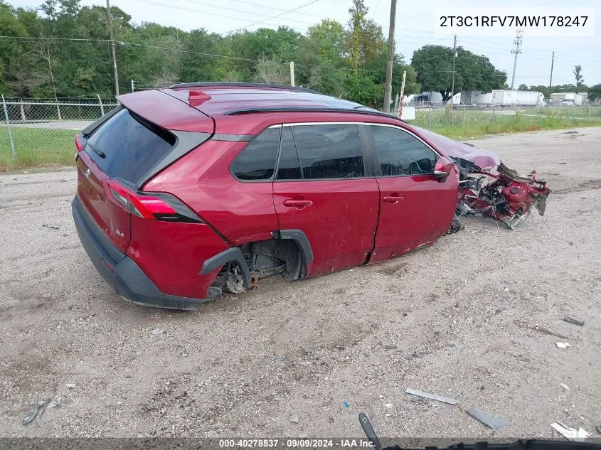 2021 Toyota Rav4 Xle Premium VIN: 2T3C1RFV7MW178247 Lot: 40278537