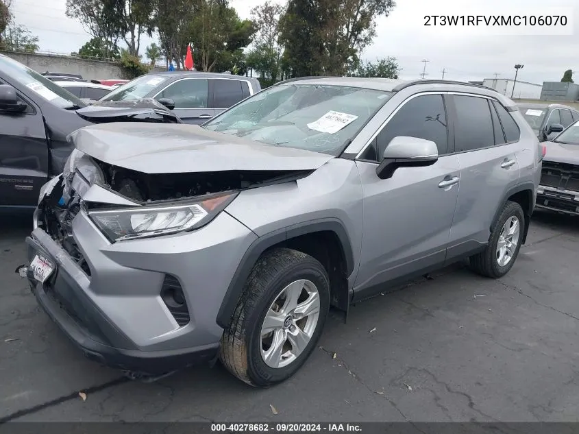 2021 Toyota Rav4 Xle VIN: 2T3W1RFVXMC106070 Lot: 40278682