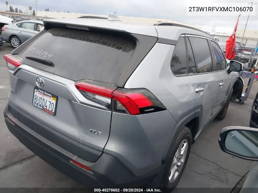 2021 Toyota Rav4 Xle VIN: 2T3W1RFVXMC106070 Lot: 40278682