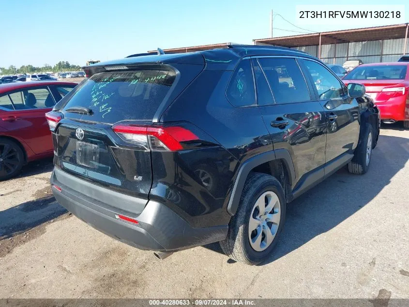 2021 Toyota Rav4 Le VIN: 2T3H1RFV5MW130218 Lot: 40280633