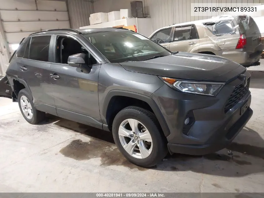 2021 Toyota Rav4 Xle VIN: 2T3P1RFV3MC189331 Lot: 40281941