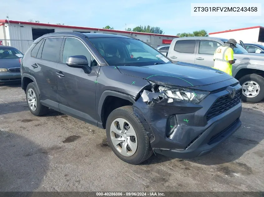 2021 Toyota Rav4 Le VIN: 2T3G1RFV2MC243458 Lot: 40286086