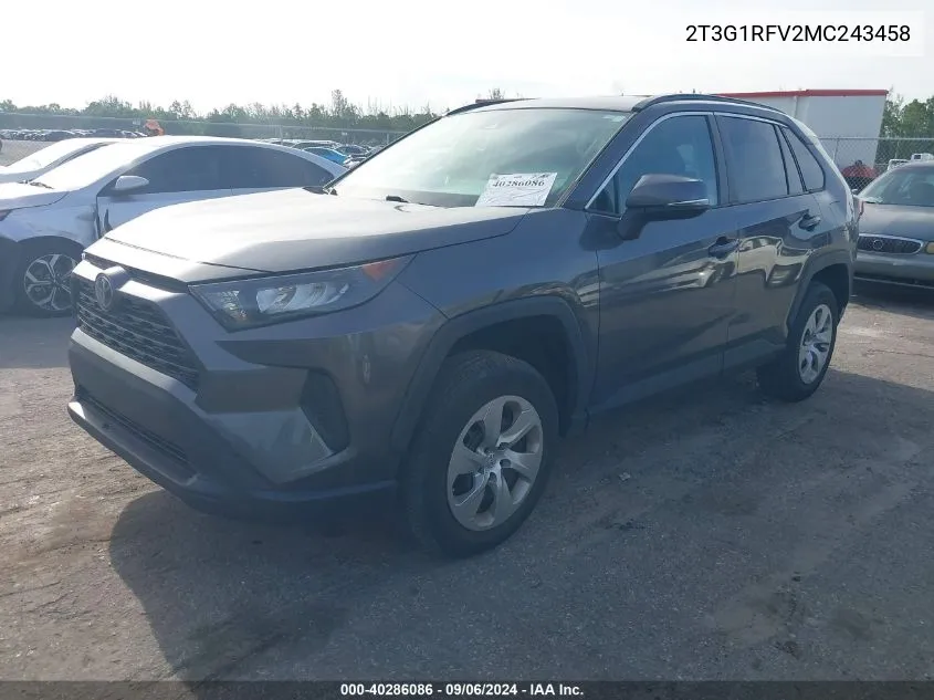 2T3G1RFV2MC243458 2021 Toyota Rav4 Le