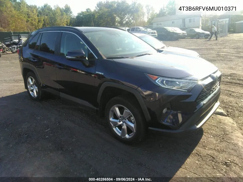 2021 Toyota Rav4 Hybrid Xle Premium/Xse VIN: 4T3B6RFV6MU010371 Lot: 40286504