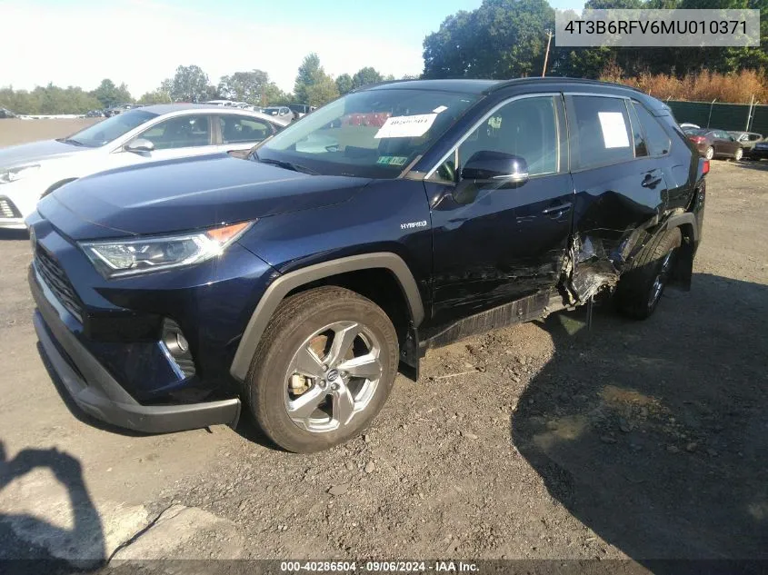 2021 Toyota Rav4 Hybrid Xle Premium/Xse VIN: 4T3B6RFV6MU010371 Lot: 40286504