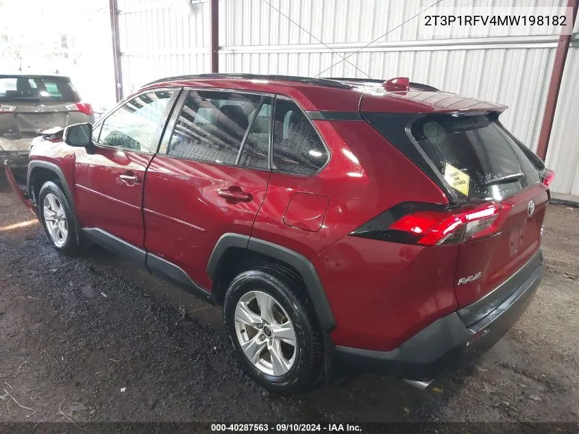 2021 Toyota Rav4 Xle VIN: 2T3P1RFV4MW198182 Lot: 40287563