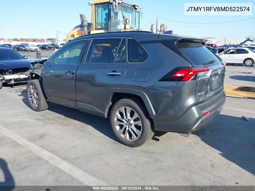 2021 Toyota Rav4 Limited VIN: JTMY1RFV8MD522574 Lot: 40288820