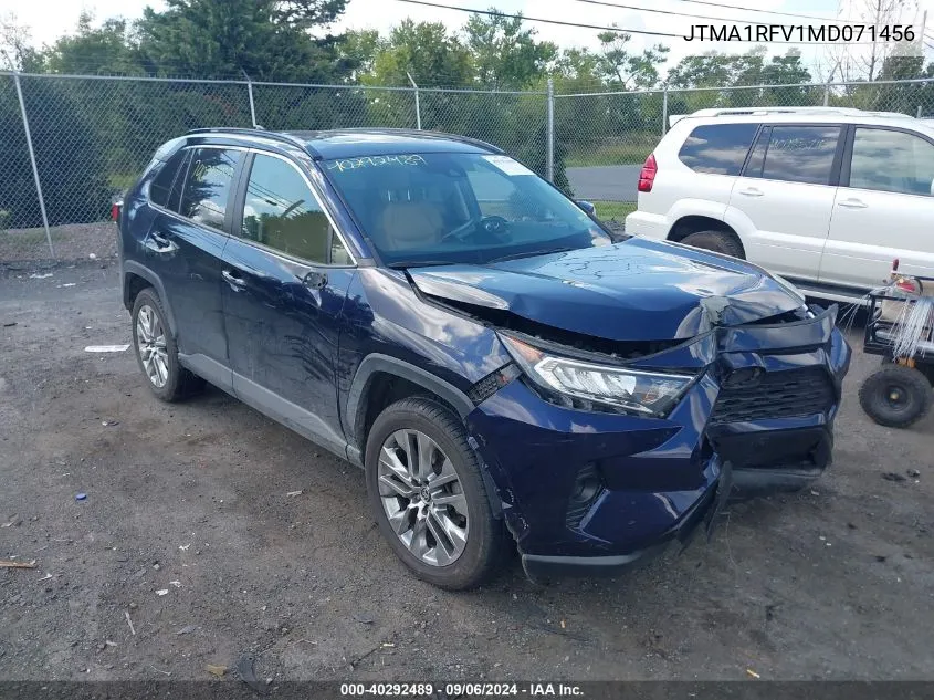 JTMA1RFV1MD071456 2021 Toyota Rav4 Xle Premium