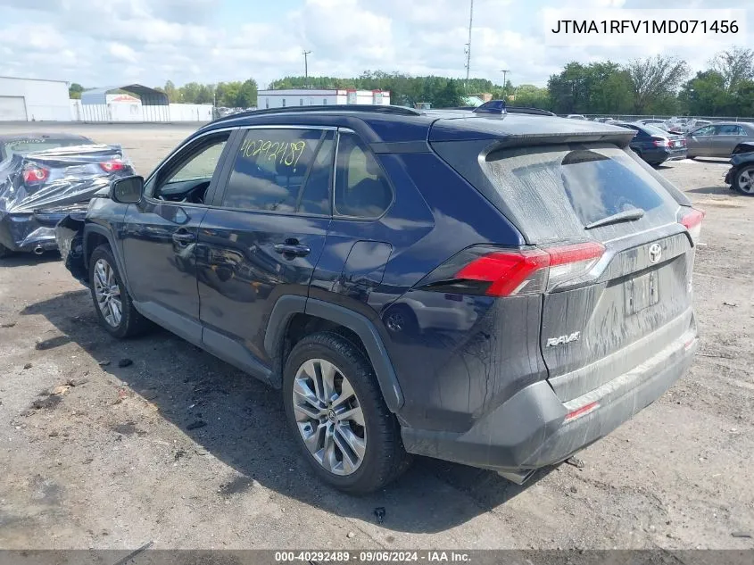 JTMA1RFV1MD071456 2021 Toyota Rav4 Xle Premium