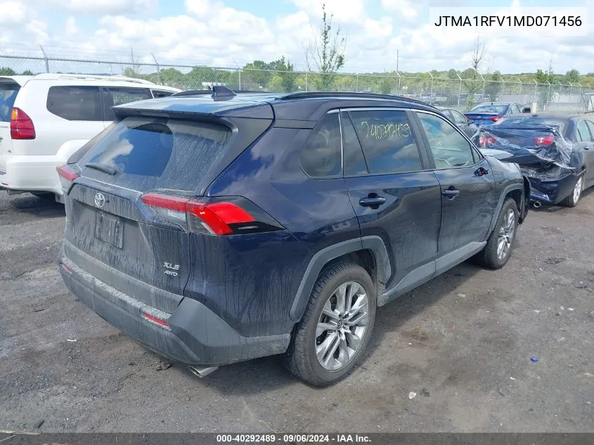 2021 Toyota Rav4 Xle Premium VIN: JTMA1RFV1MD071456 Lot: 40292489