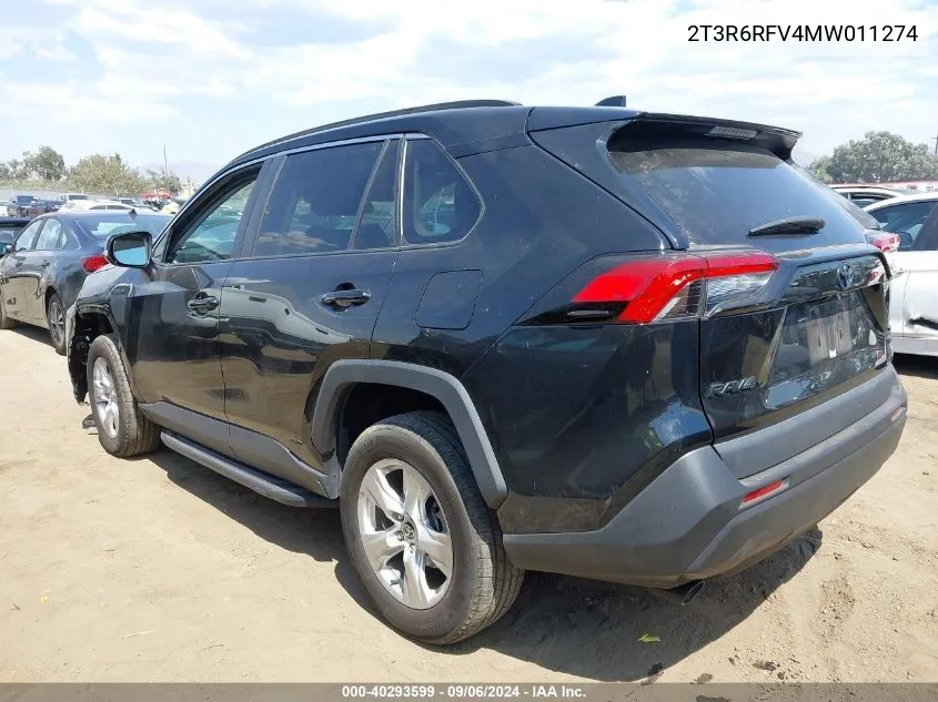 2021 Toyota Rav4 Hybrid Xle VIN: 2T3R6RFV4MW011274 Lot: 40293599