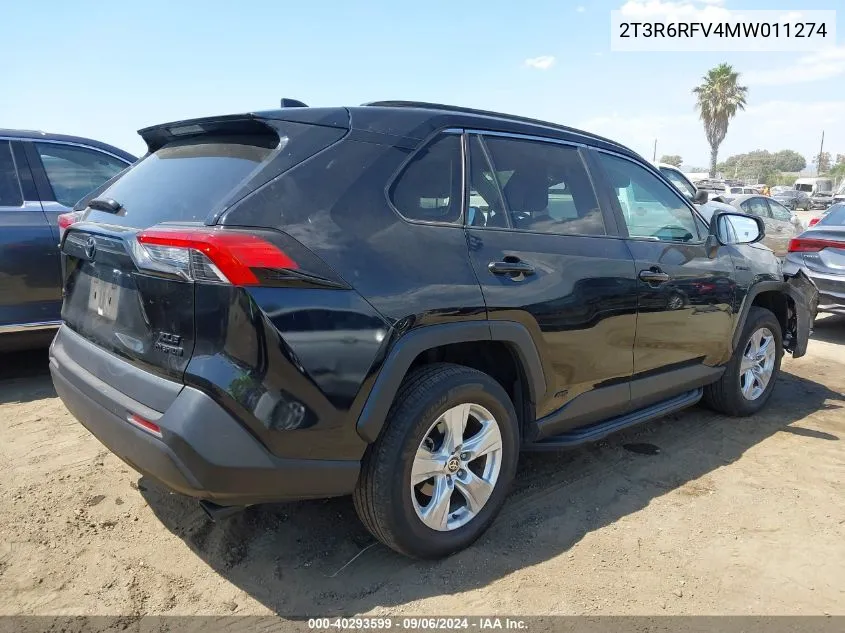 2021 Toyota Rav4 Hybrid Xle VIN: 2T3R6RFV4MW011274 Lot: 40293599