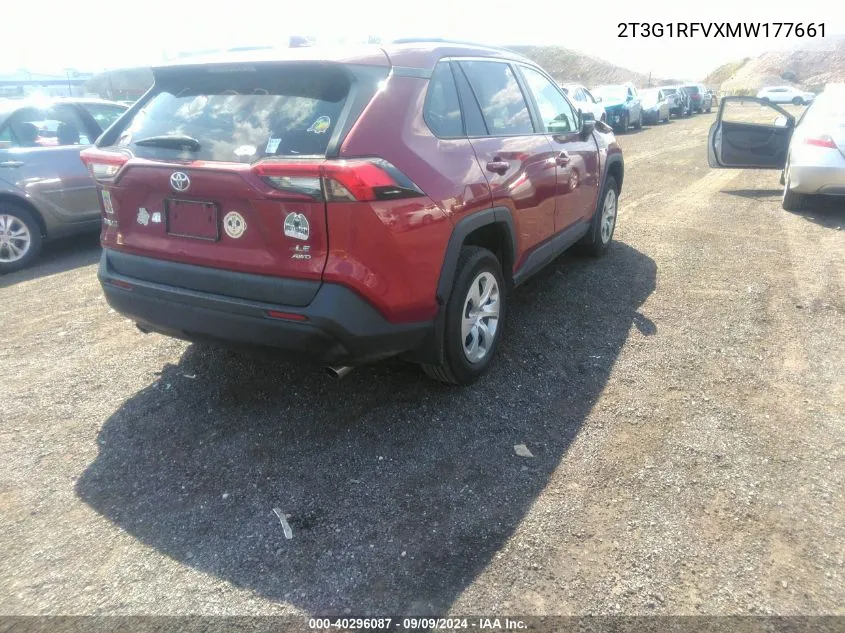 2T3G1RFVXMW177661 2021 Toyota Rav4 Le