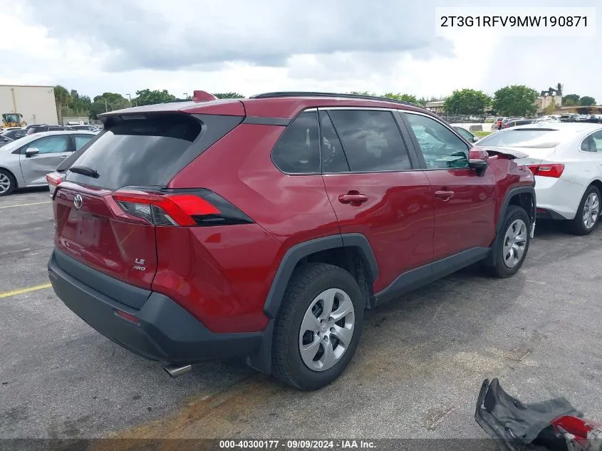 2T3G1RFV9MW190871 2021 Toyota Rav4 Le