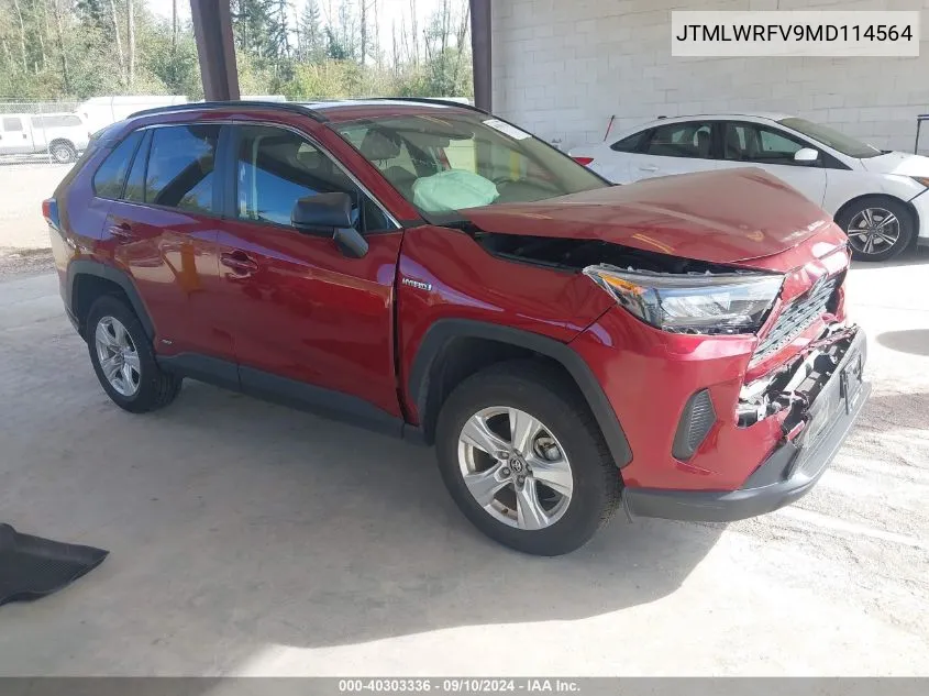 2021 Toyota Rav4 Hybrid Le VIN: JTMLWRFV9MD114564 Lot: 40303336