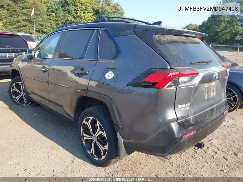 2021 Toyota Rav4 Prime Xse VIN: JTMFB3FV2MD047408 Lot: 40303670