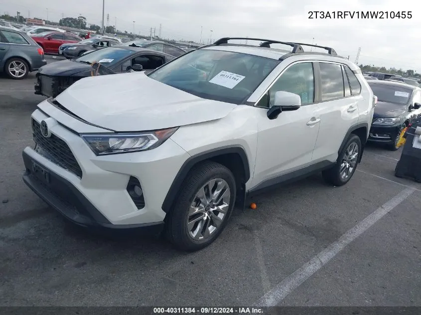 2021 Toyota Rav4 Xle Premium VIN: 2T3A1RFV1MW210455 Lot: 40311384