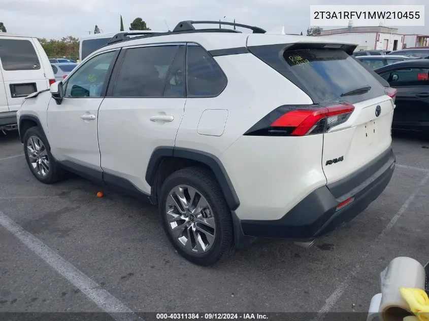 2021 Toyota Rav4 Xle Premium VIN: 2T3A1RFV1MW210455 Lot: 40311384