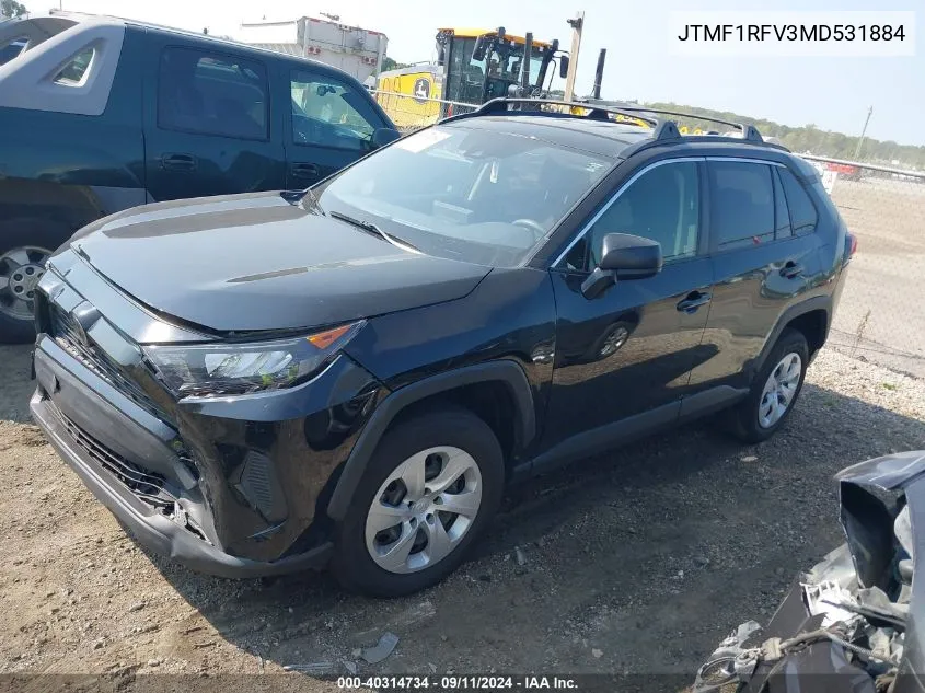 JTMF1RFV3MD531884 2021 Toyota Rav4 Le