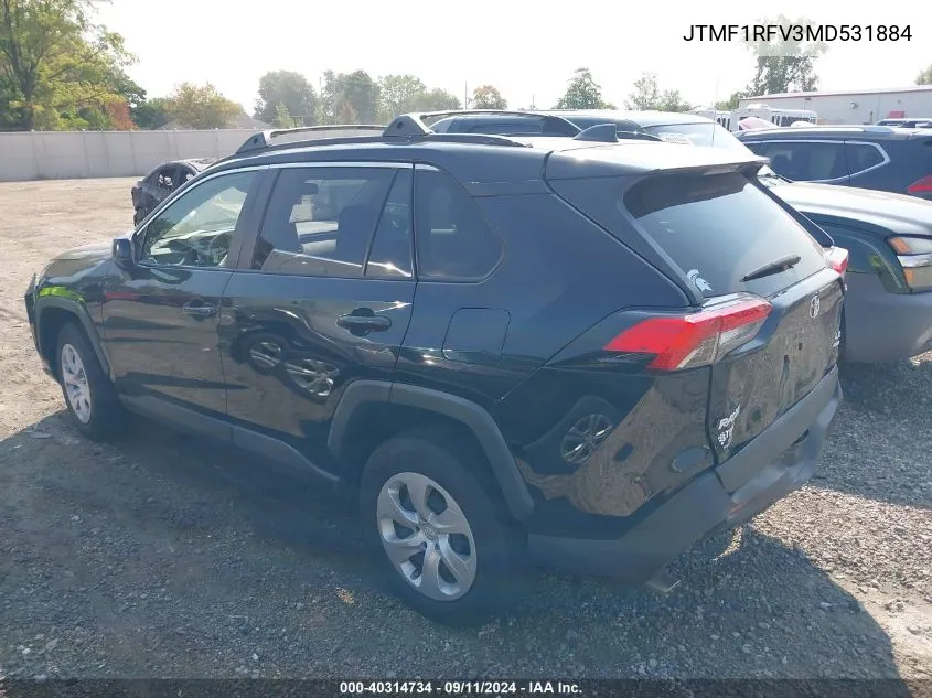 2021 Toyota Rav4 Le VIN: JTMF1RFV3MD531884 Lot: 40314734