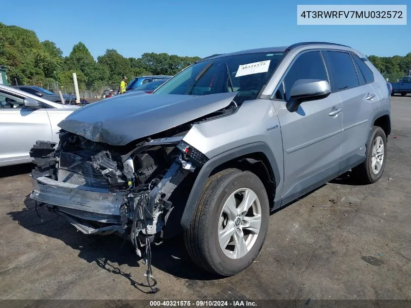 4T3RWRFV7MU032572 2021 Toyota Rav4 Hybrid Xle