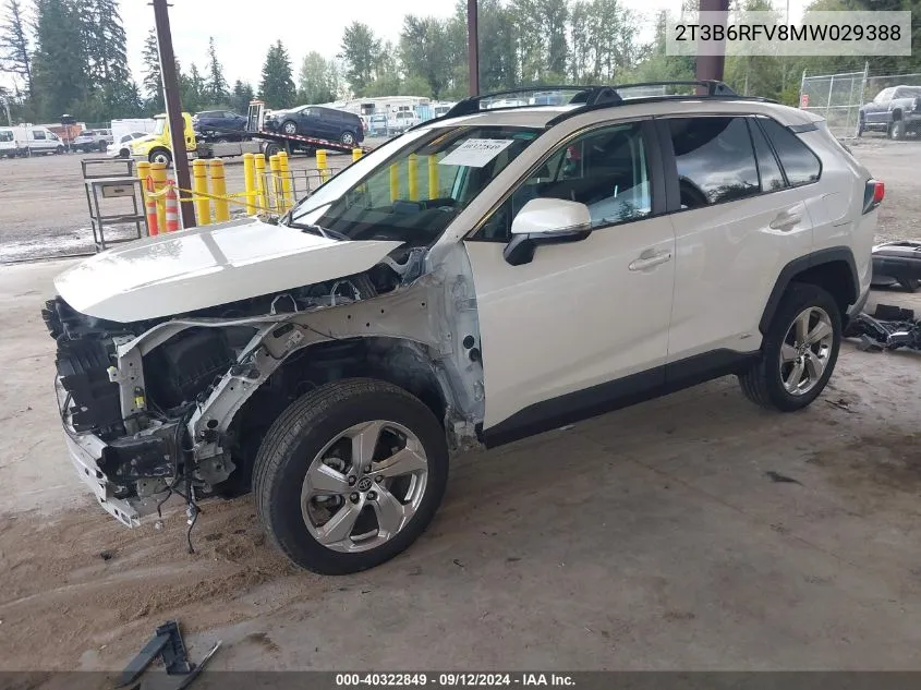 2021 Toyota Rav4 Hybrid Xle Premium VIN: 2T3B6RFV8MW029388 Lot: 40322849