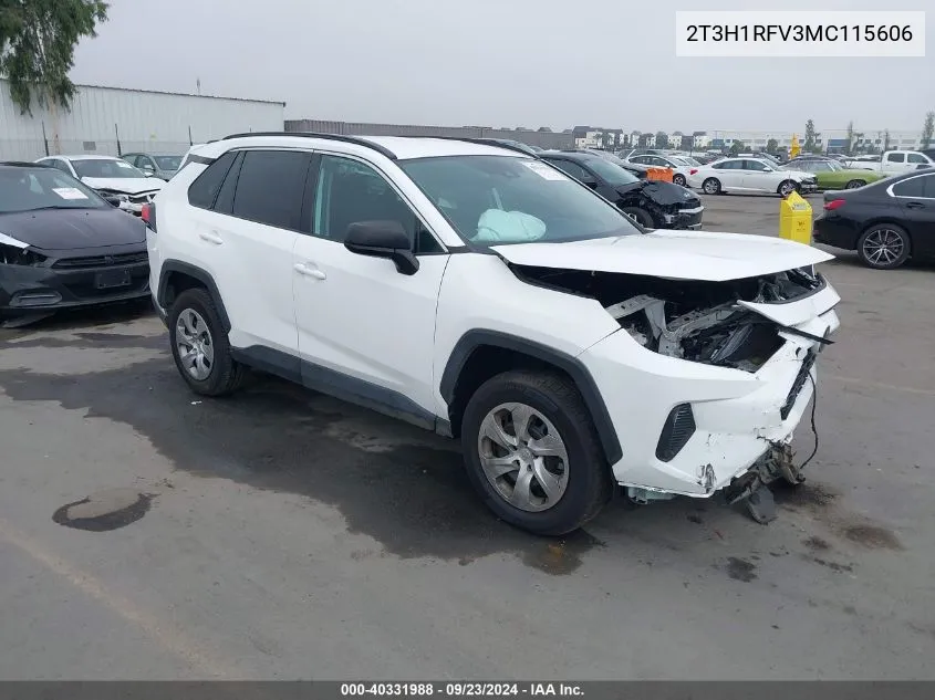 2021 Toyota Rav4 Le VIN: 2T3H1RFV3MC115606 Lot: 40331988