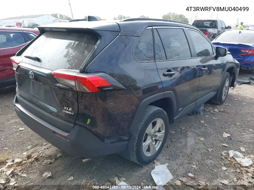 4T3RWRFV8MU040499 2021 Toyota Rav4 Xle