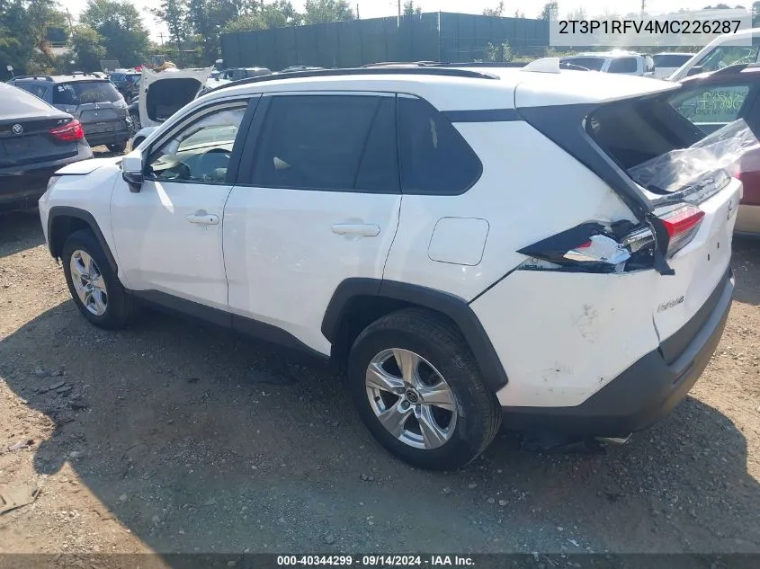 2021 Toyota Rav4 Xle VIN: 2T3P1RFV4MC226287 Lot: 40344299