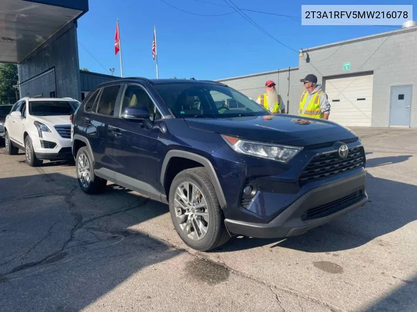 2021 Toyota Rav4 Xle Premium VIN: 2T3A1RFV5MW216078 Lot: 40348496