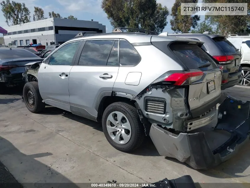 2021 Toyota Rav4 Le VIN: 2T3H1RFV7MC115740 Lot: 40349610