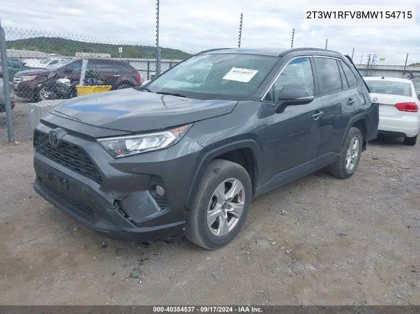 2021 Toyota Rav4 Xle VIN: 2T3W1RFV8MW154715 Lot: 40354537