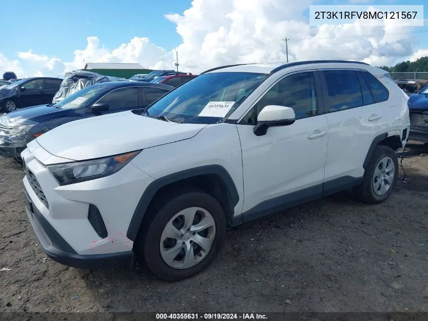 2021 Toyota Rav4 Le VIN: 2T3K1RFV8MC121567 Lot: 40355631