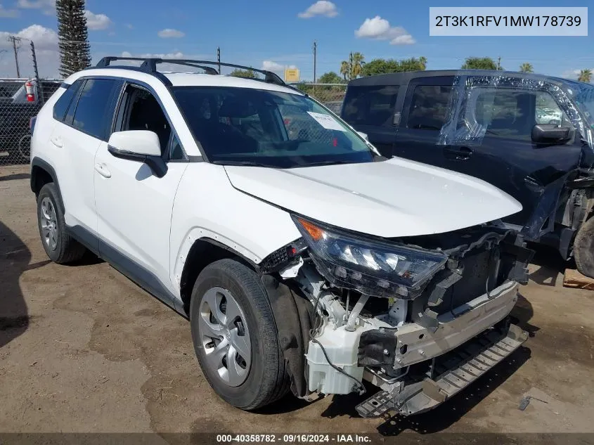 2021 Toyota Rav4 Le VIN: 2T3K1RFV1MW178739 Lot: 40358782