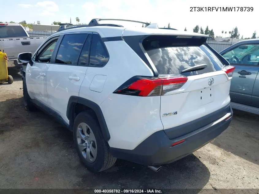 2021 Toyota Rav4 Le VIN: 2T3K1RFV1MW178739 Lot: 40358782