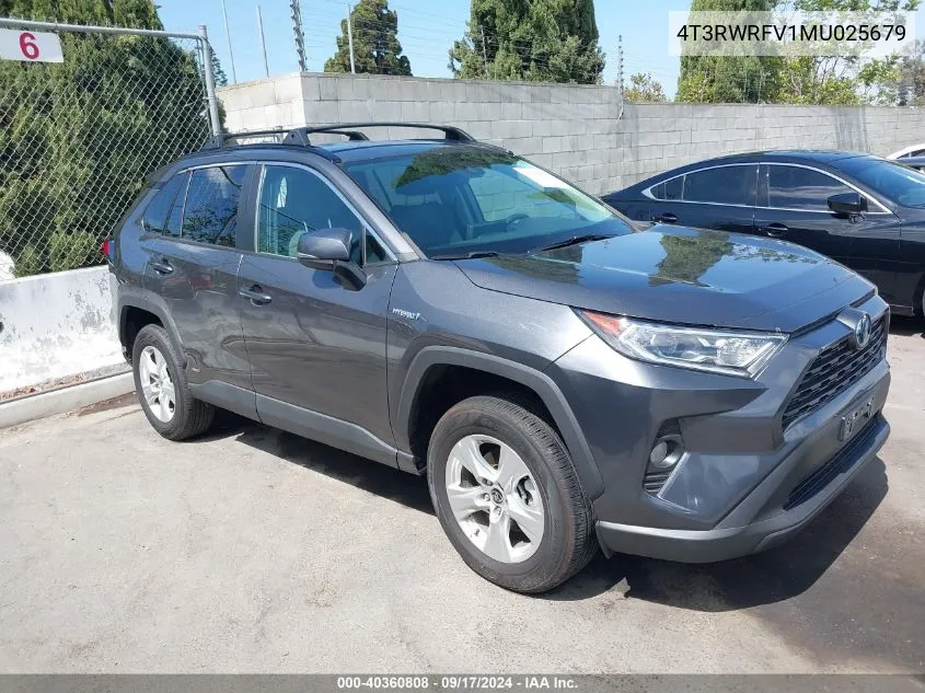 2021 Toyota Rav4 Hybrid Xle VIN: 4T3RWRFV1MU025679 Lot: 40360808