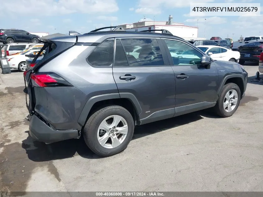 4T3RWRFV1MU025679 2021 Toyota Rav4 Hybrid Xle