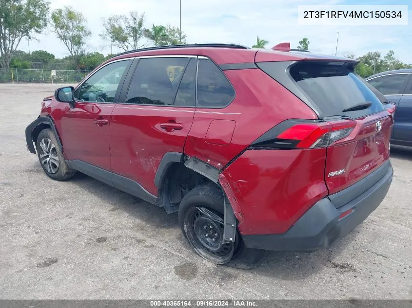 2021 Toyota Rav4 Le VIN: 2T3F1RFV4MC150534 Lot: 40365164