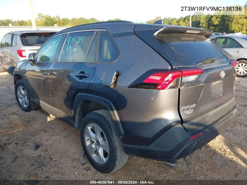 2T3W1RFV9MC138136 2021 Toyota Rav4 Xle