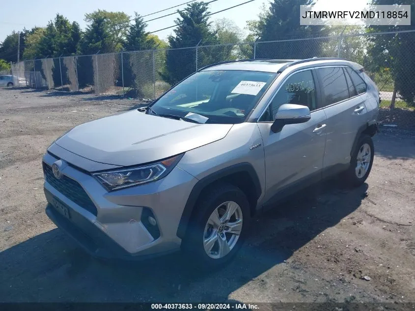 2021 Toyota Rav4 Hybrid Xle VIN: JTMRWRFV2MD118854 Lot: 40373633