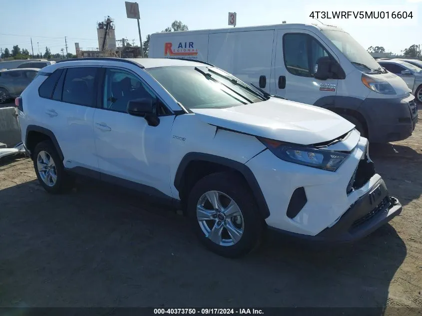 4T3LWRFV5MU016604 2021 Toyota Rav4 Hybrid Le