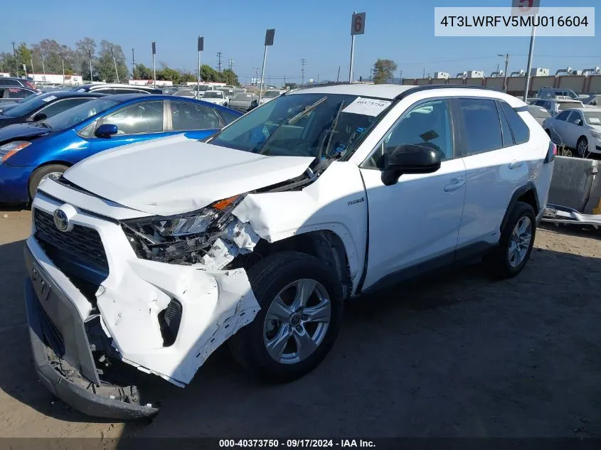 4T3LWRFV5MU016604 2021 Toyota Rav4 Hybrid Le