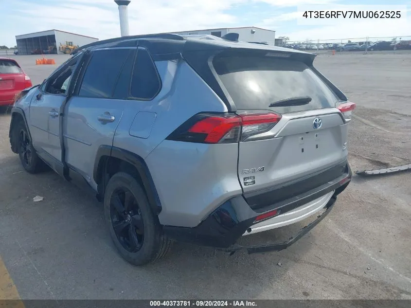 2021 Toyota Rav4 Hybrid Xse VIN: 4T3E6RFV7MU062525 Lot: 40373781