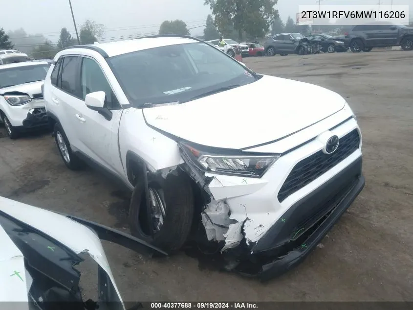 2021 Toyota Rav4 Xle VIN: 2T3W1RFV6MW116206 Lot: 40377688