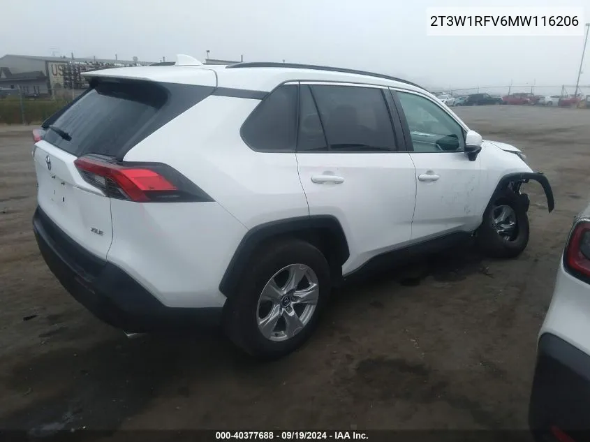 2021 Toyota Rav4 Xle VIN: 2T3W1RFV6MW116206 Lot: 40377688