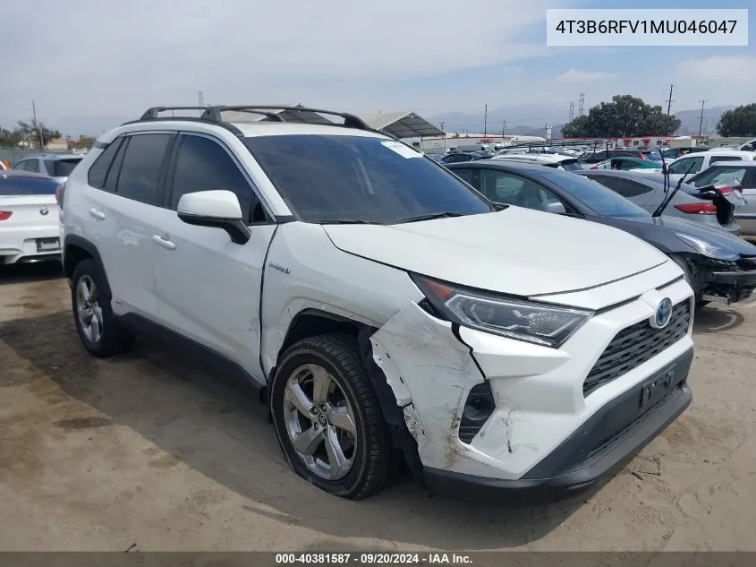 2021 Toyota Rav4 Hybrid Xle Premium VIN: 4T3B6RFV1MU046047 Lot: 40381587