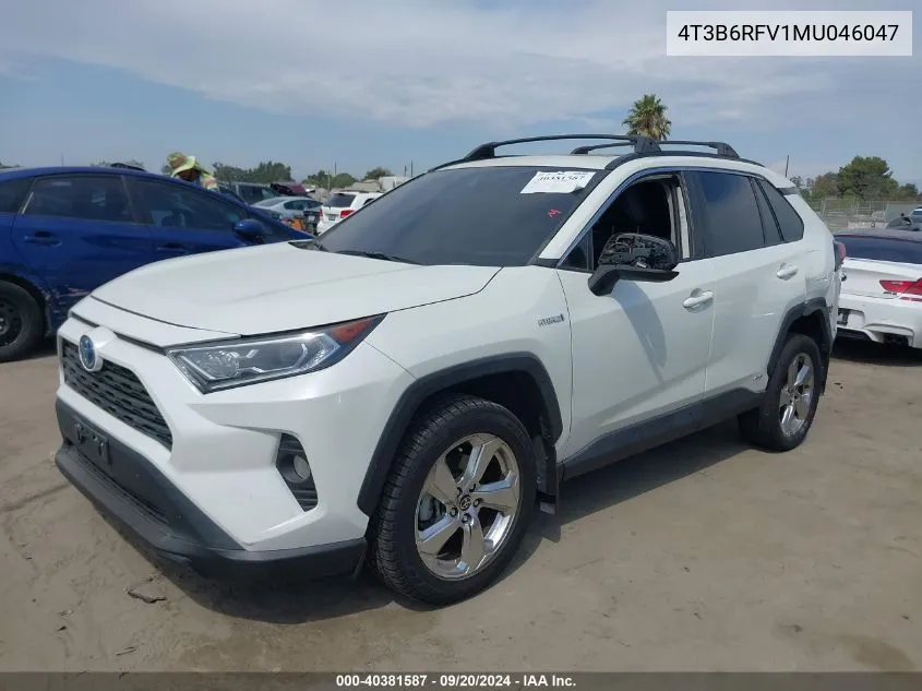 2021 Toyota Rav4 Hybrid Xle Premium VIN: 4T3B6RFV1MU046047 Lot: 40381587