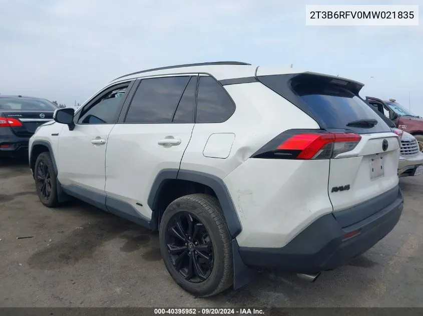 2021 Toyota Rav4 Hybrid Xle Premium VIN: 2T3B6RFV0MW021835 Lot: 40395952