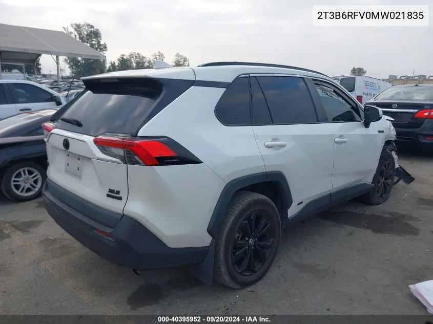 2021 Toyota Rav4 Hybrid Xle Premium VIN: 2T3B6RFV0MW021835 Lot: 40395952